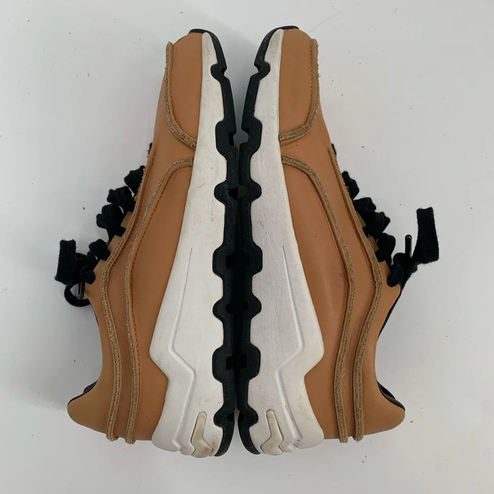 Opening Ceremony Tan Leather Sneaker with Black Laces and White Sole